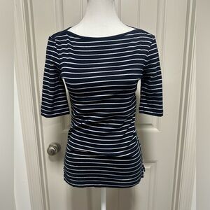 Ralph Lauren Navy and Silver Striped Tee